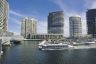 Boats in the Yarra River at Docklands